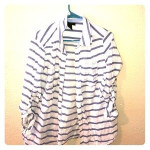 Oversized striped button down